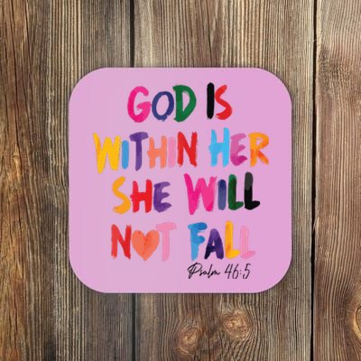 Christian God Is Within Her She Will Not Fall Christian Bible Coaster