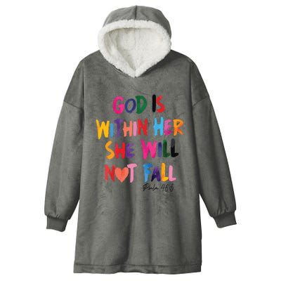 Christian God Is Within Her She Will Not Fall Christian Bible Hooded Wearable Blanket