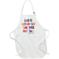 Christian God Is Within Her She Will Not Fall Christian Bible Full-Length Apron With Pockets