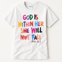 Christian God Is Within Her She Will Not Fall Christian Bible Tall T-Shirt