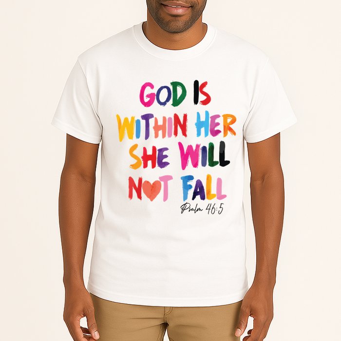 Christian God Is Within Her She Will Not Fall Christian Bible Tall T-Shirt
