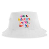 Christian God Is Within Her She Will Not Fall Christian Bible Sustainable Bucket Hat