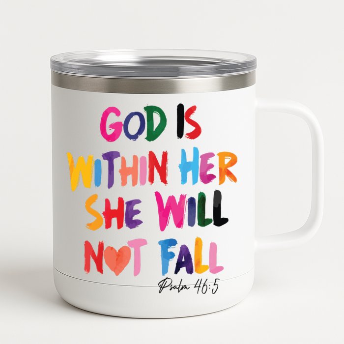 Christian God Is Within Her She Will Not Fall Christian Bible 12 oz Stainless Steel Tumbler Cup