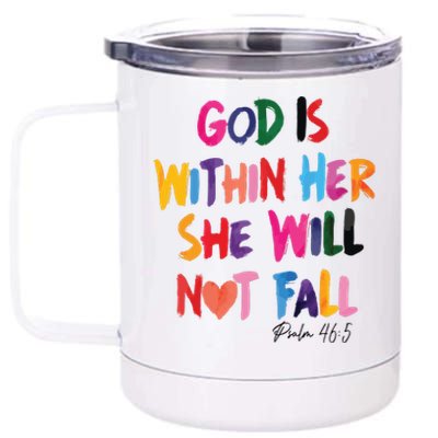 Christian God Is Within Her She Will Not Fall Christian Bible 12 oz Stainless Steel Tumbler Cup