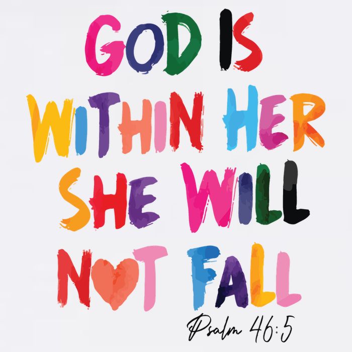 Christian God Is Within Her She Will Not Fall Christian Bible Bucket Hat