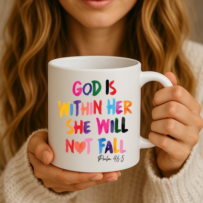 Christian God Is Within Her She Will Not Fall Christian Bible Mug