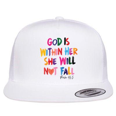 Christian God Is Within Her She Will Not Fall Christian Bible Flatbill Hat