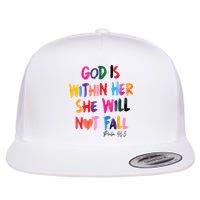 Christian God Is Within Her She Will Not Fall Christian Bible Flat Bill Trucker Hat