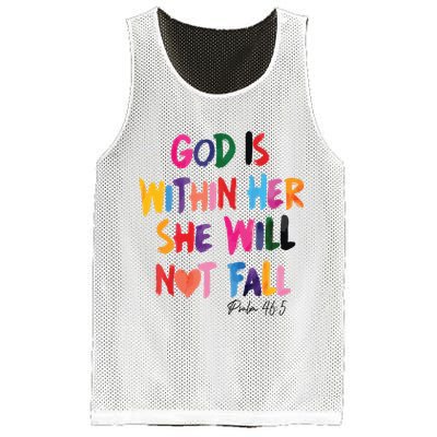 Christian God Is Within Her She Will Not Fall Christian Bible Mesh Reversible Basketball Jersey Tank