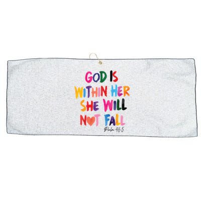 Christian God Is Within Her She Will Not Fall Christian Bible Large Microfiber Waffle Golf Towel