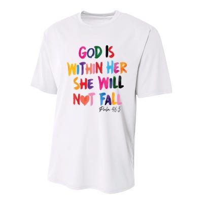 Christian God Is Within Her She Will Not Fall Christian Bible Youth Performance Sprint T-Shirt