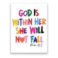 Christian God Is Within Her She Will Not Fall Christian Bible Poster