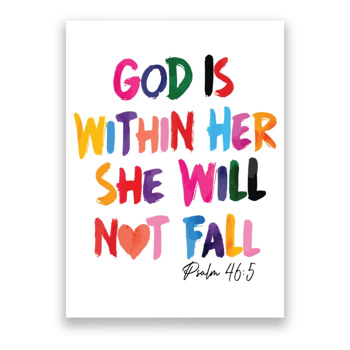 Christian God Is Within Her She Will Not Fall Christian Bible Poster