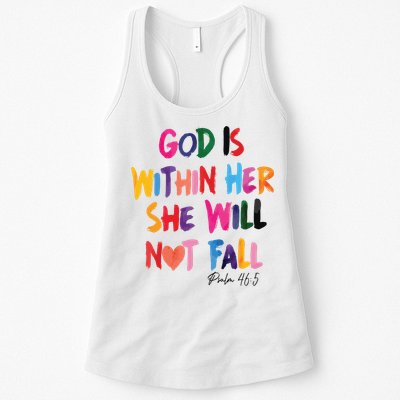 Christian God Is Within Her She Will Not Fall Christian Bible Womens Tank Top
