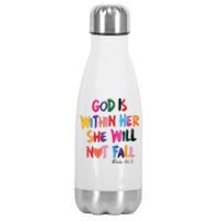 Christian God Is Within Her She Will Not Fall Christian Bible Stainless Steel Insulated Water Bottle