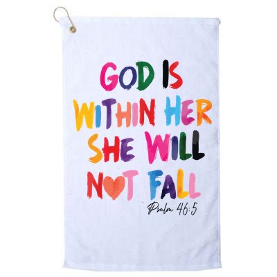 Christian God Is Within Her She Will Not Fall Christian Bible Golf Towel