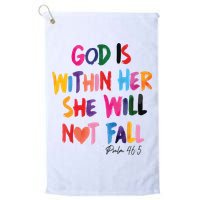 Christian God Is Within Her She Will Not Fall Christian Bible Golf Towel