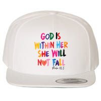 Christian God Is Within Her She Will Not Fall Christian Bible Wool Snapback Cap