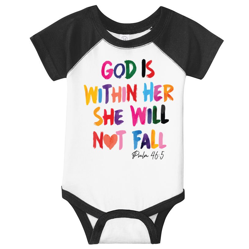 Christian God Is Within Her She Will Not Fall Christian Bible Infant Baby Jersey Bodysuit