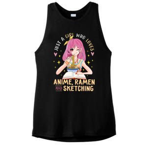 Cool Gift Just A Girl Who Loves Anime Ramen And Sketching Girl Anime Gift Ladies PosiCharge Tri-Blend Wicking Tank