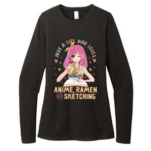 Cool Gift Just A Girl Who Loves Anime Ramen And Sketching Girl Anime Gift Womens CVC Long Sleeve Shirt