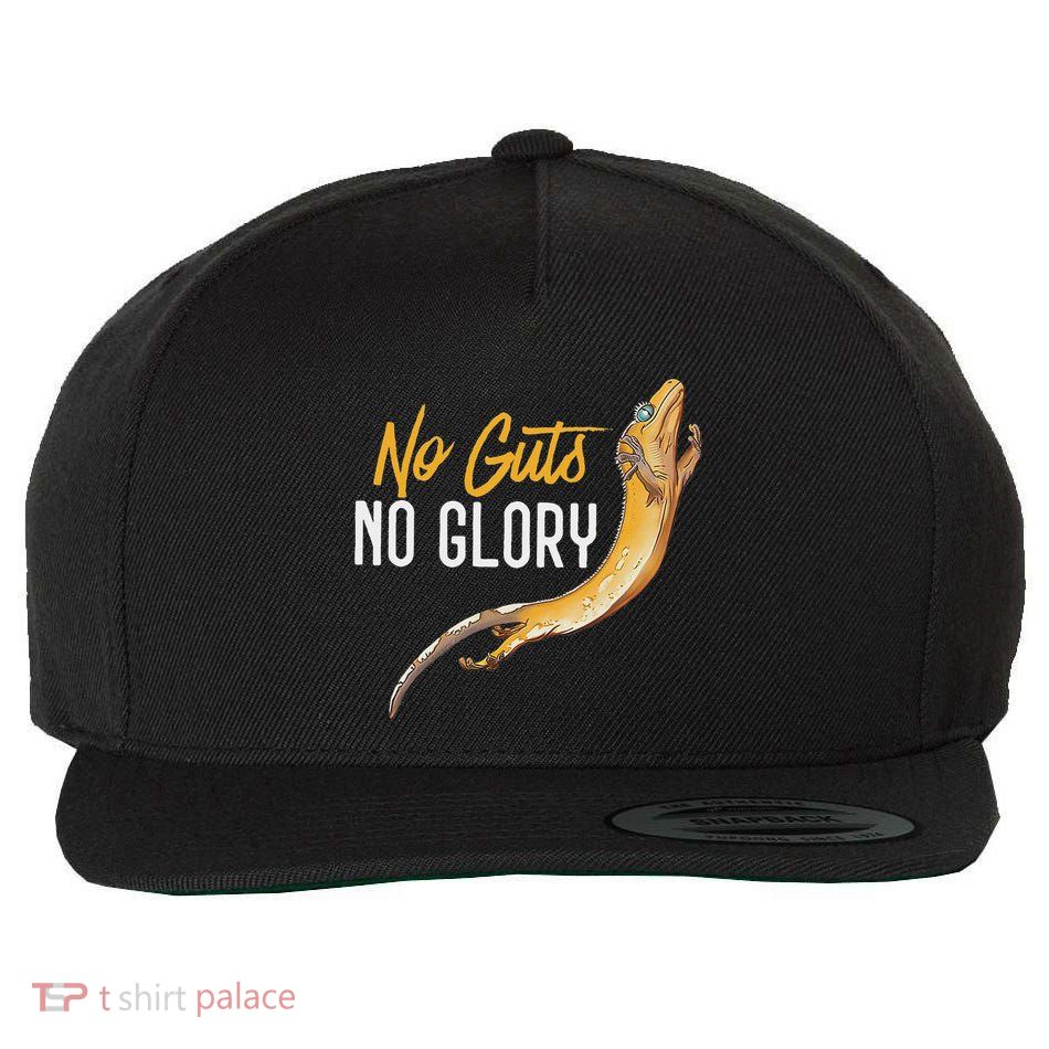 Crested Gecko Jumping No Guts No Glory Gecko Dad Pet Lizard Wool Snapback Cap