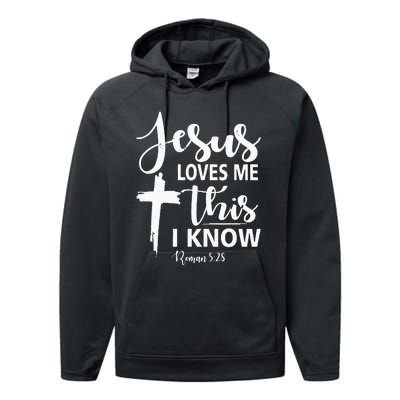 Christian Gift Jesus Love Me This I Know Performance Fleece Hoodie