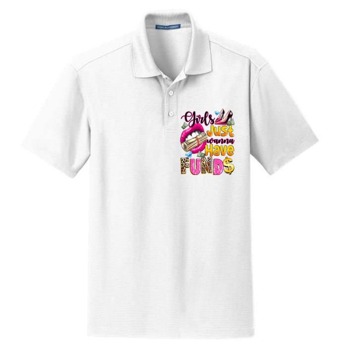 Cool Girl Just Wanna Have Funds Dry Zone Grid Polo