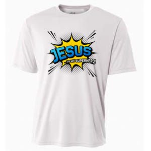 Christian Gift Jesus Is My Superhero Fun Comic Book Cooling Performance Crew T-Shirt