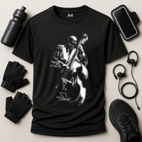 Cool Graphic Jazz Lovers Upright Bass Player Cooling Performance Crew T-Shirt