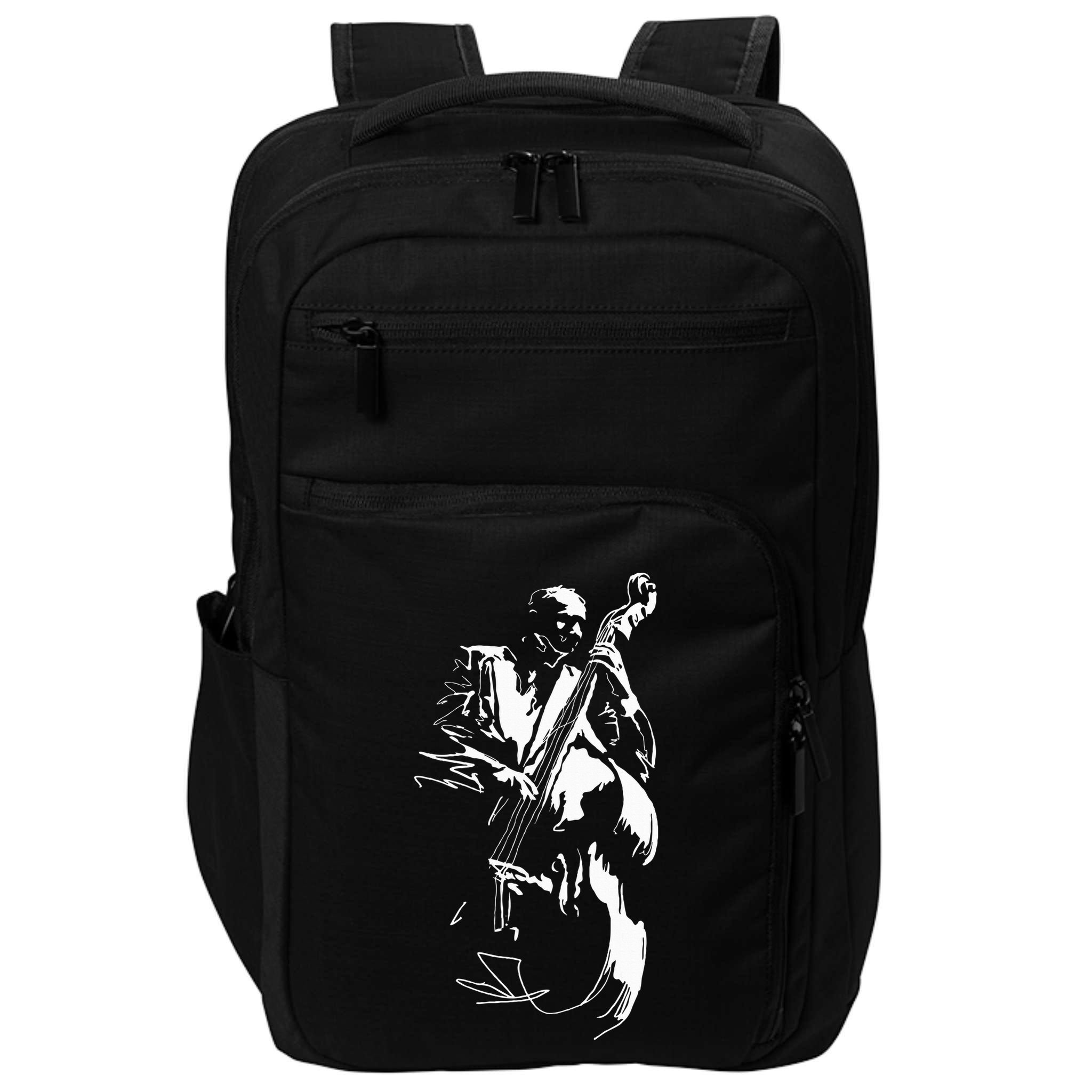 Cool Graphic Jazz Lovers Upright Bass Player Impact Tech Backpack