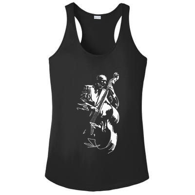 Cool Graphic Jazz Lovers Upright Bass Player Ladies PosiCharge Competitor Racerback Tank