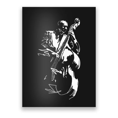 Cool Graphic Jazz Lovers Upright Bass Player Poster