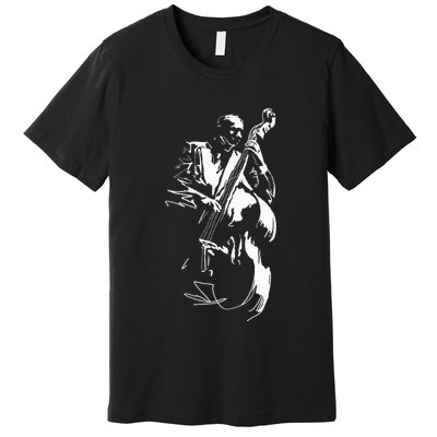 Cool Graphic Jazz Lovers Upright Bass Player Premium T-Shirt
