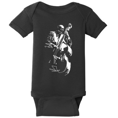 Cool Graphic Jazz Lovers Upright Bass Player Baby Bodysuit