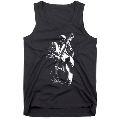 Cool Graphic Jazz Lovers Upright Bass Player Tank Top