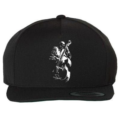 Cool Graphic Jazz Lovers Upright Bass Player Wool Snapback Cap