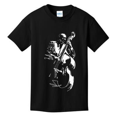 Cool Graphic Jazz Lovers Upright Bass Player Kids T-Shirt