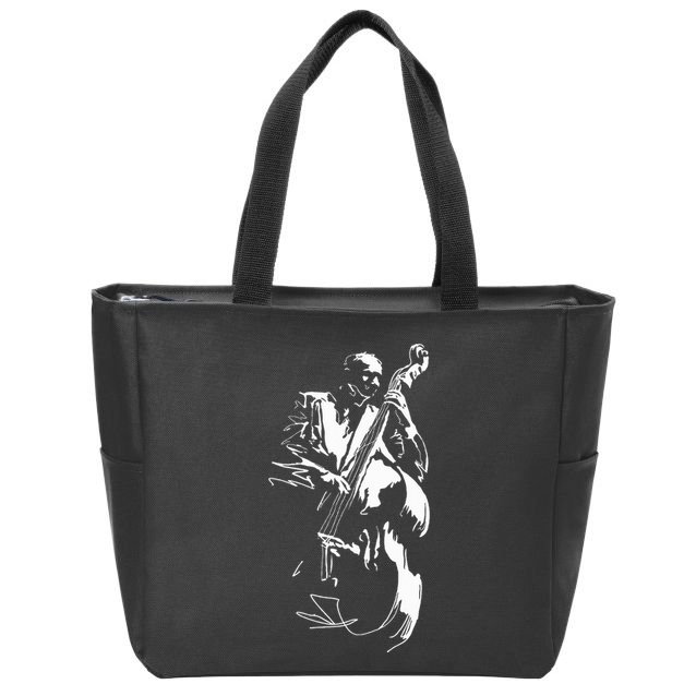 Cool Graphic Jazz Lovers Upright Bass Player Zip Tote Bag