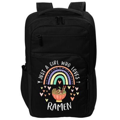 Coll Gift Just A Girl Who Loves Ramen Rainbow Gift For Ramen Lover Gift Impact Tech Backpack