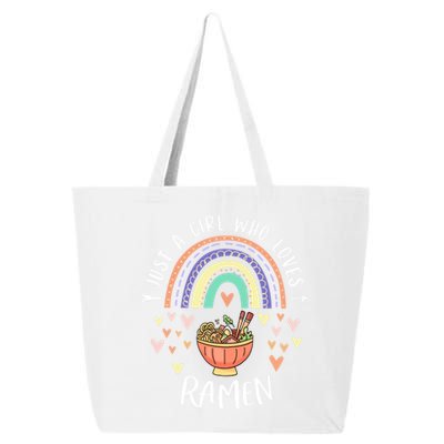 Coll Gift Just A Girl Who Loves Ramen Rainbow Gift For Ramen Lover Gift 25L Jumbo Tote