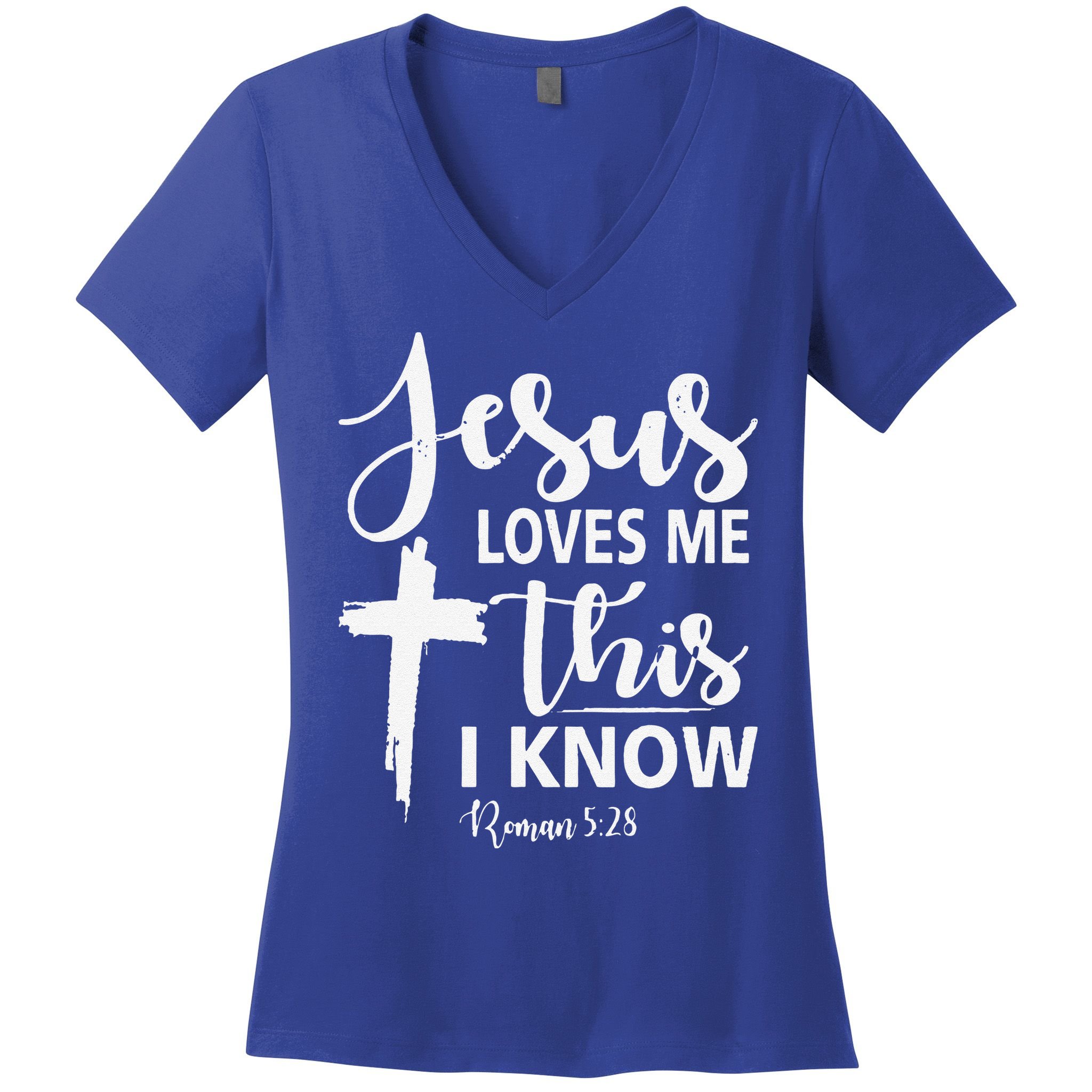 Christian Gift Jesus Love Me This I Know Women's V-Neck T-Shirt