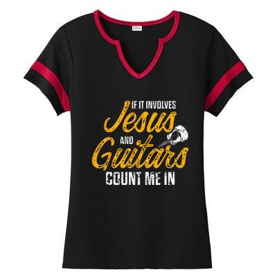 Christian Guitarist Jesus Church Worship Guitar Player Ladies Halftime Notch Neck Tee