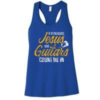 Christian Guitarist Jesus Church Worship Guitar Player Women's Racerback Tank