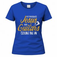 Christian Guitarist Jesus Church Worship Guitar Player Women's T-Shirt