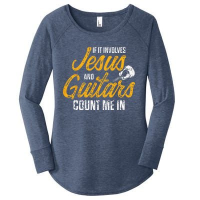 Christian Guitarist Jesus Church Worship Guitar Player Women's Perfect Tri Tunic Long Sleeve Shirt