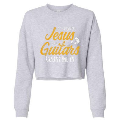 Christian Guitarist Jesus Church Worship Guitar Player Cropped Pullover Crew