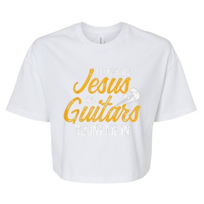 Christian Guitarist Jesus Church Worship Guitar Player Bella+Canvas Jersey Crop Tee