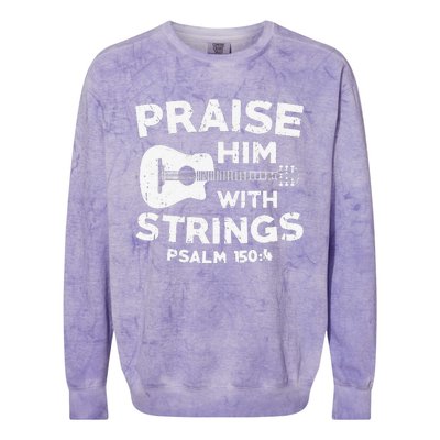 Christian Guitarist Jesus Church Worship Guitar Player Colorblast Crewneck Sweatshirt