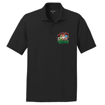 Christmas Gnomes Joy To The World Xmas Gnomies Gift PosiCharge RacerMesh Polo